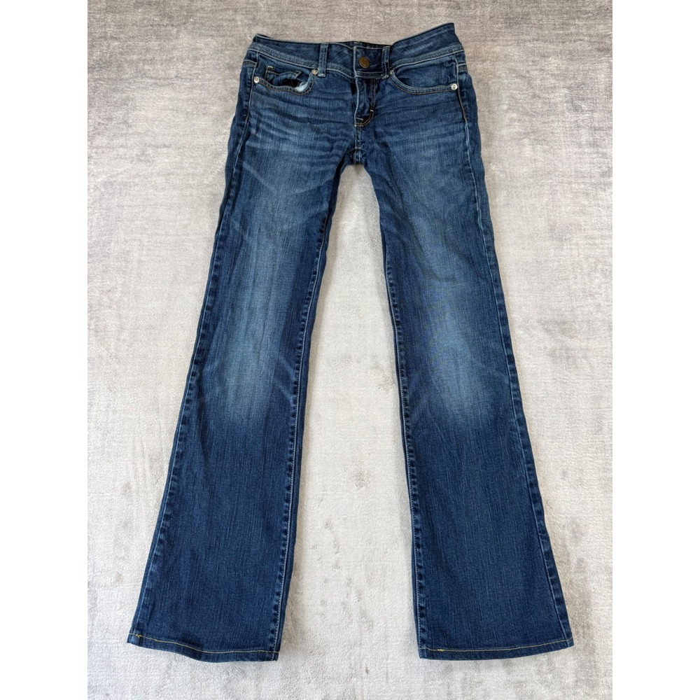 American Eagle Original Boot Jeans Women 2 Long Blue Stretch Denim Y2K Classic